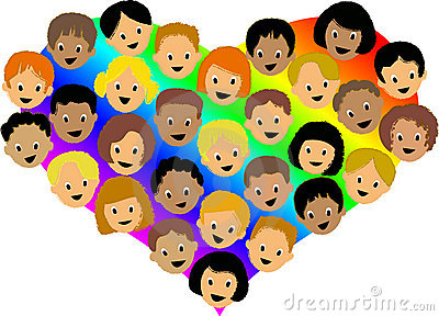 Multiracial heart of kids 
